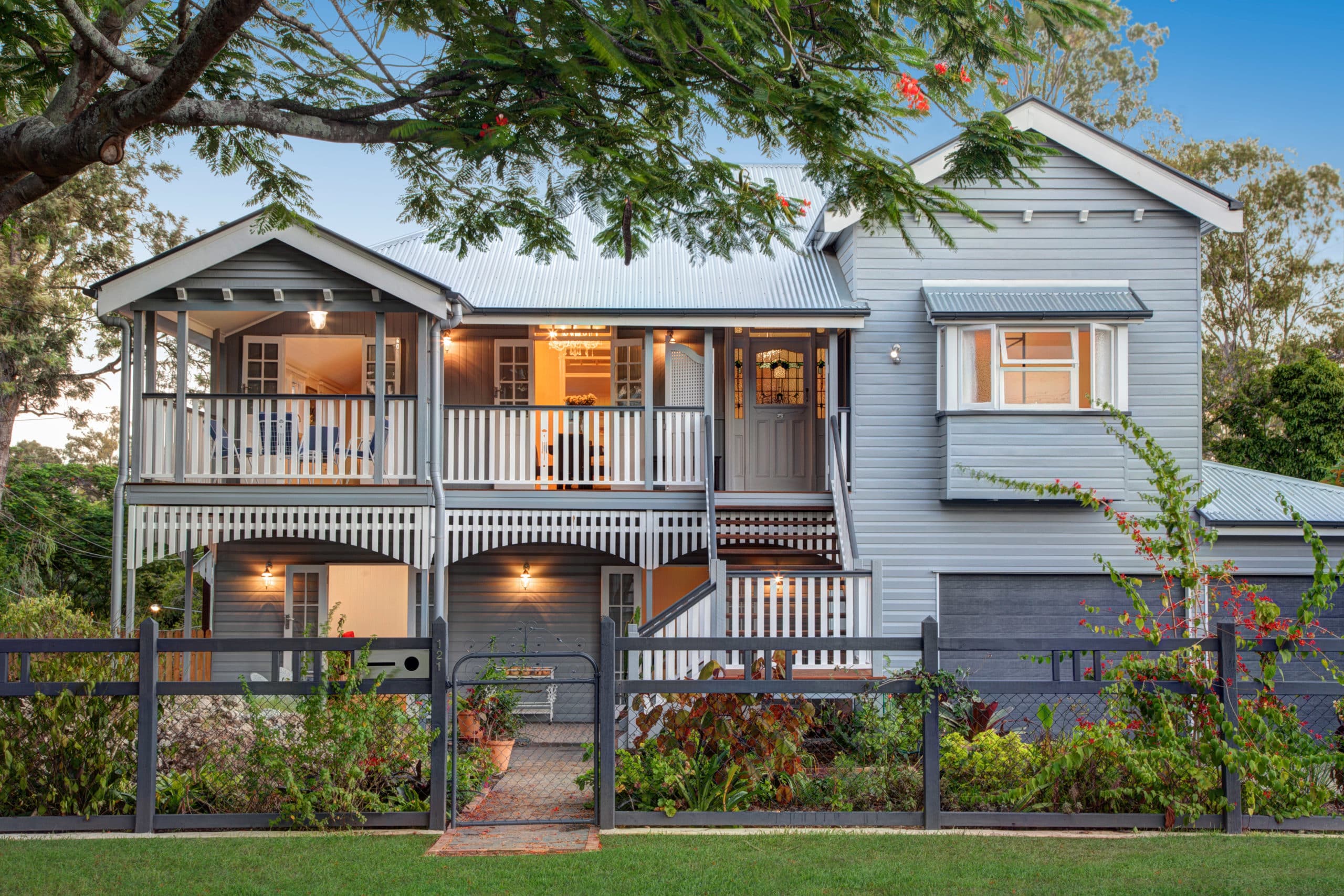 121 Hassall 6 queenslander renovation exterior verandah stairs bay window garage scaled