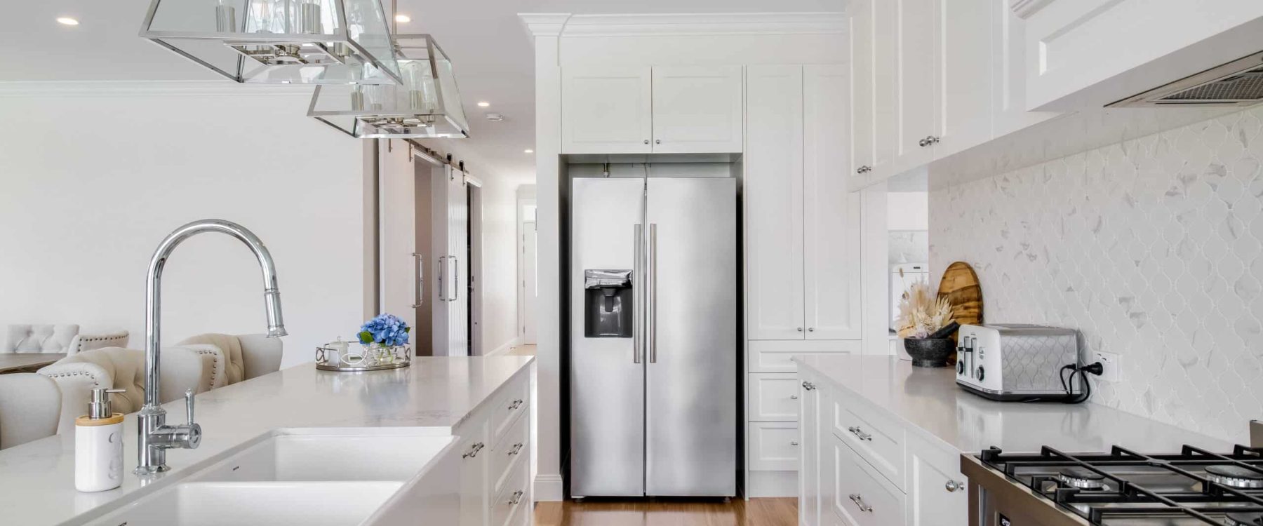 White custom built kitchen